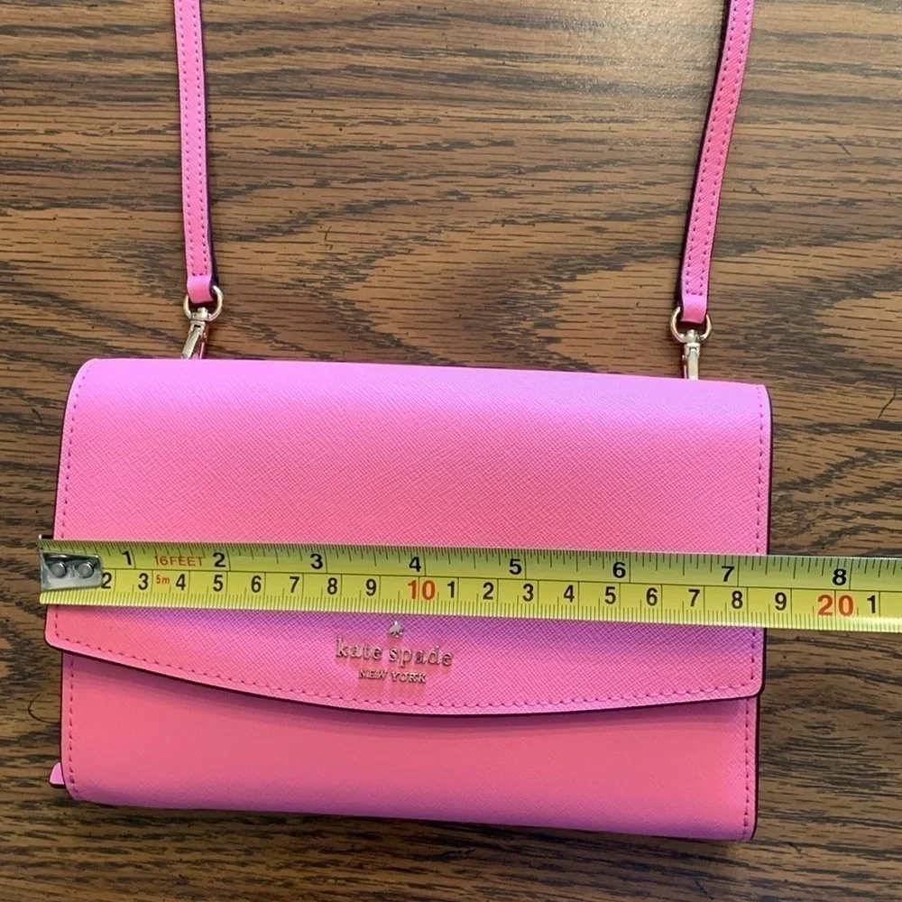 Kate Spade Pink Long Shoulder/Crossbody. 6 card slots Int Zip Pocket. EUC!‌‌‌‌‌‌